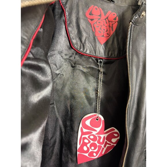 NWT Nordstrom Black Leather Moto Jacket With Quilted Detailing For Women - Picture 4 of 16